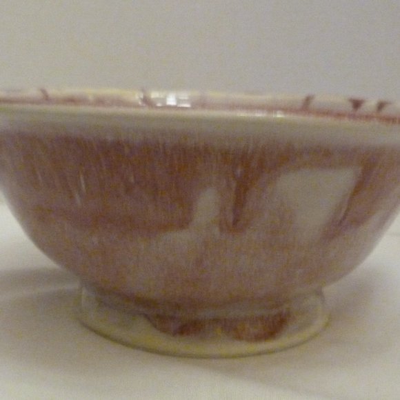 Handcrafted North Carolina Art Pottery 9 Inch Bowl by L3 Smith Pottery Cranberry - Picture 3 of 11